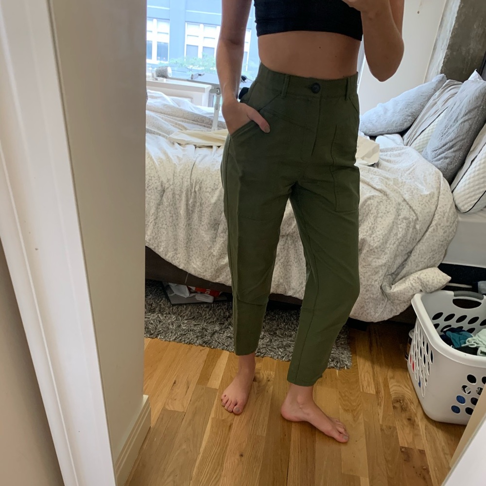 Zara Green Military Style Pants